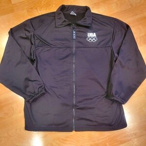 Vintage Team USA Olympics black warm up full zip jacket size L